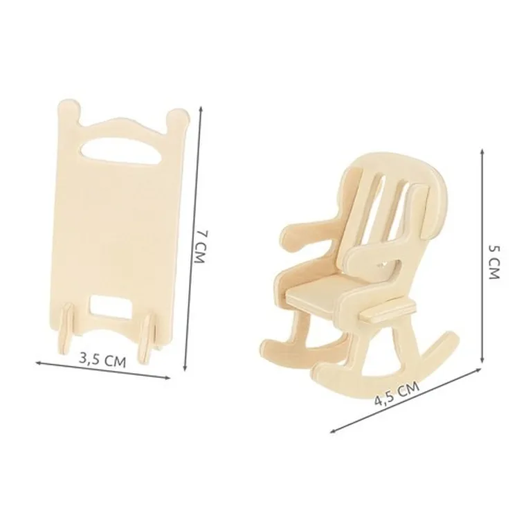 Kruzzel, zestaw mebelków drewnianych dla lalek, 34 elementy