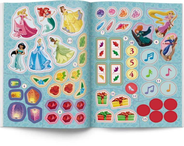 Księżniczki Disneya. 100 brokatowych naklejek i zadania