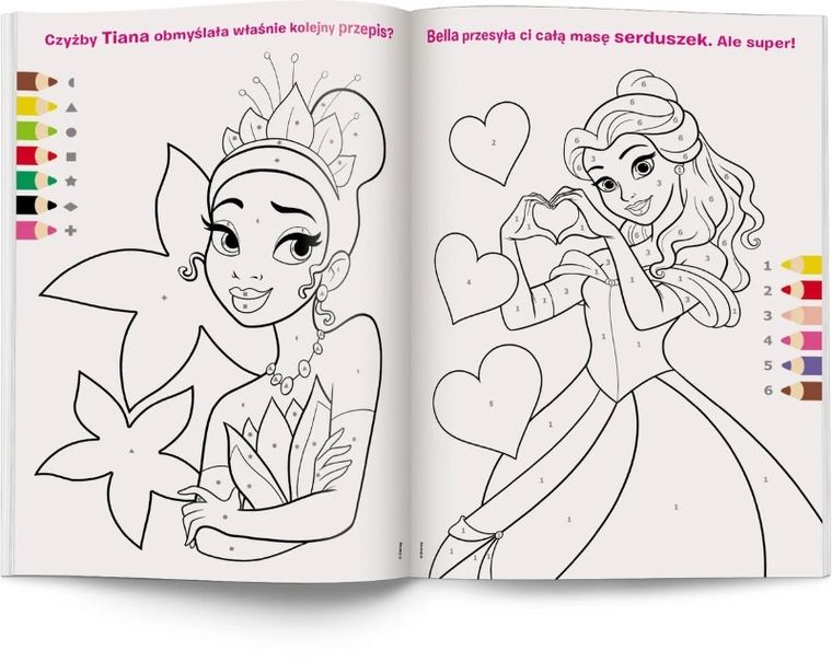 Księżniczki Disneya. Kolorowanka według kodu