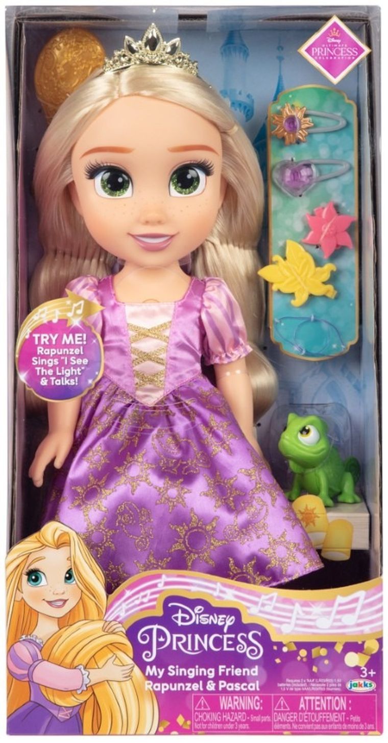 Księżniczki Disneya, Roszpunka, lalka interaktywna, 35 cm, zestaw z akcesoriami