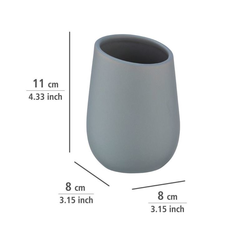 Kubek ceramiczny na szczoteczki, Badi, szary