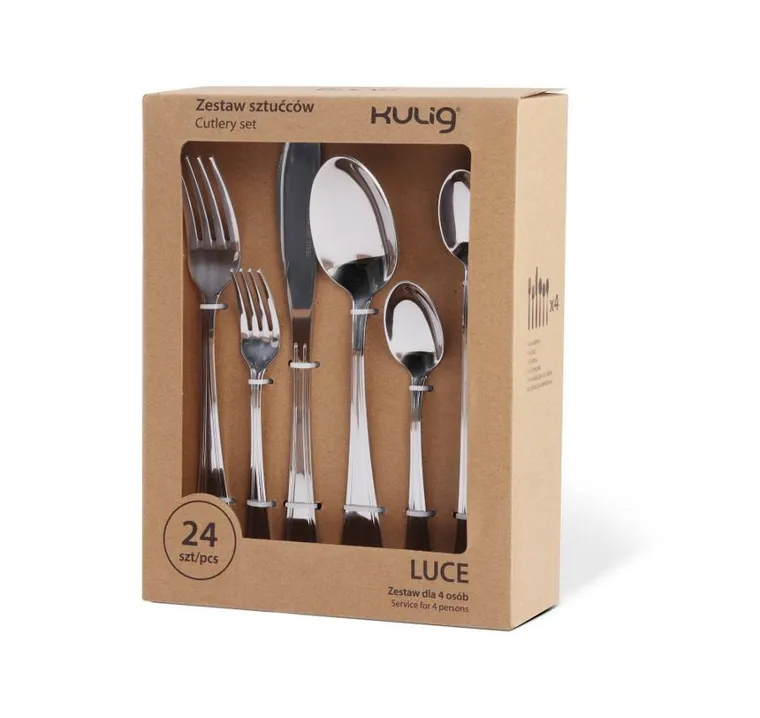 Kulig, Luce, komplet sztućców dla 4 osób, srebrny, 24 szt.