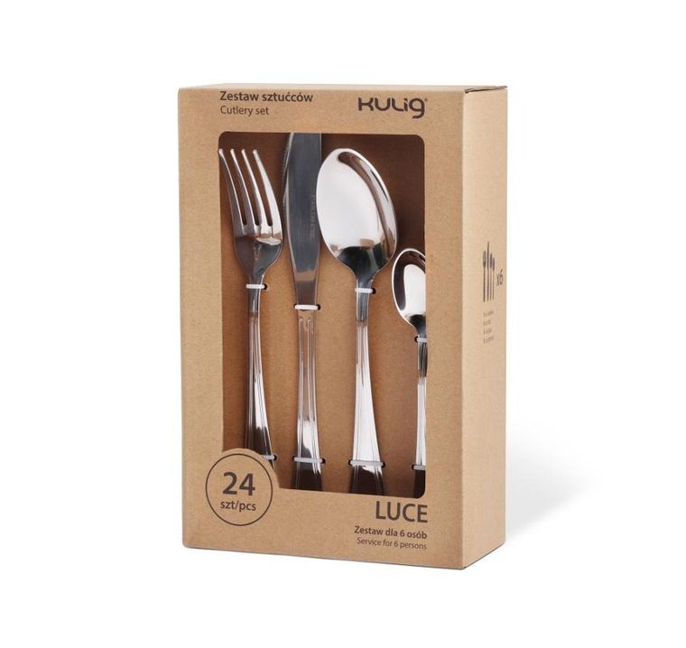 Kulig, Luce, komplet sztućców dla 6 osób, srebrny, 24 szt.