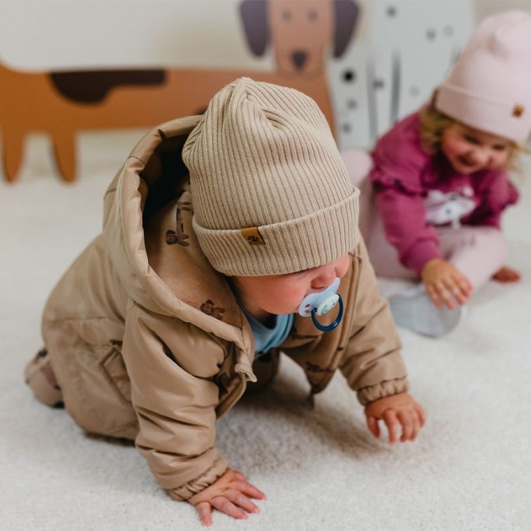 Kurtka chłopięca z kapturem, beżowa, Eevi