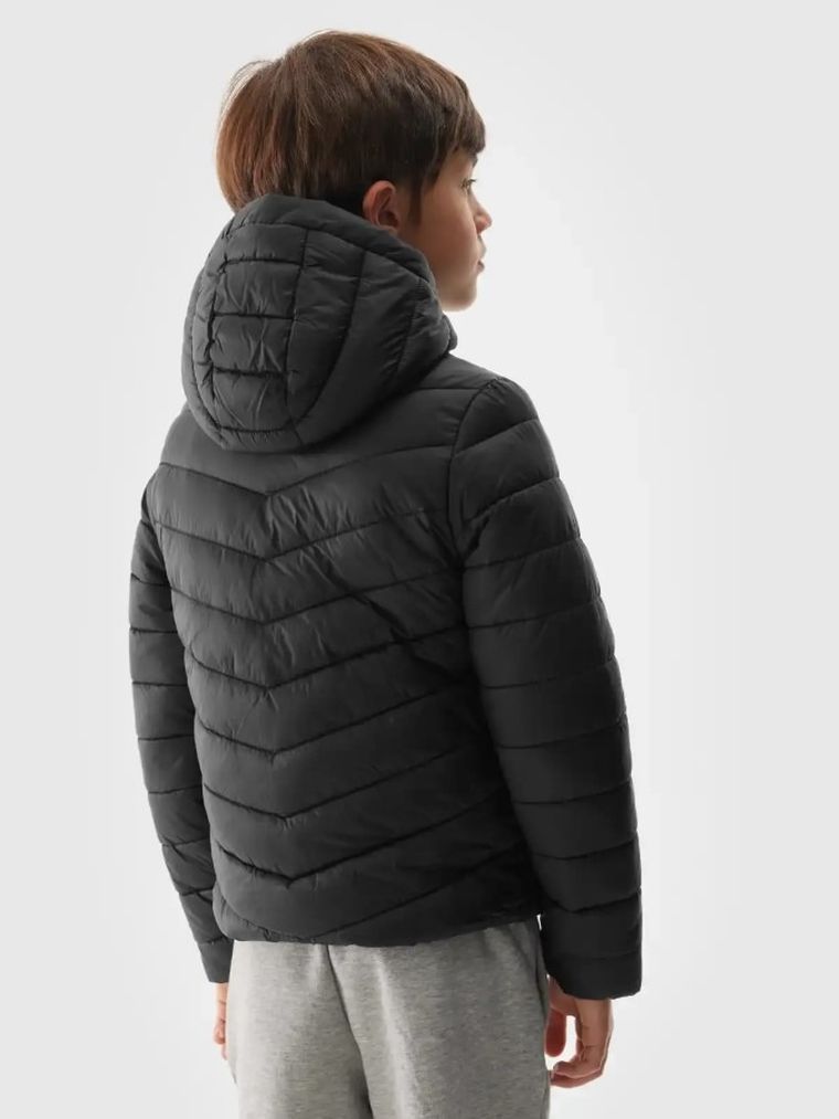 Kurtka chłopięca z kapturem, czarna, 4F