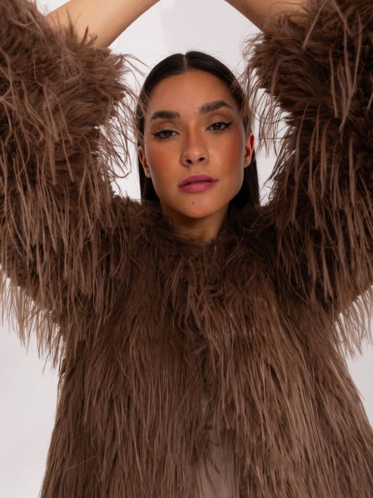 Kurtka damska, brązowa, Italy Moda