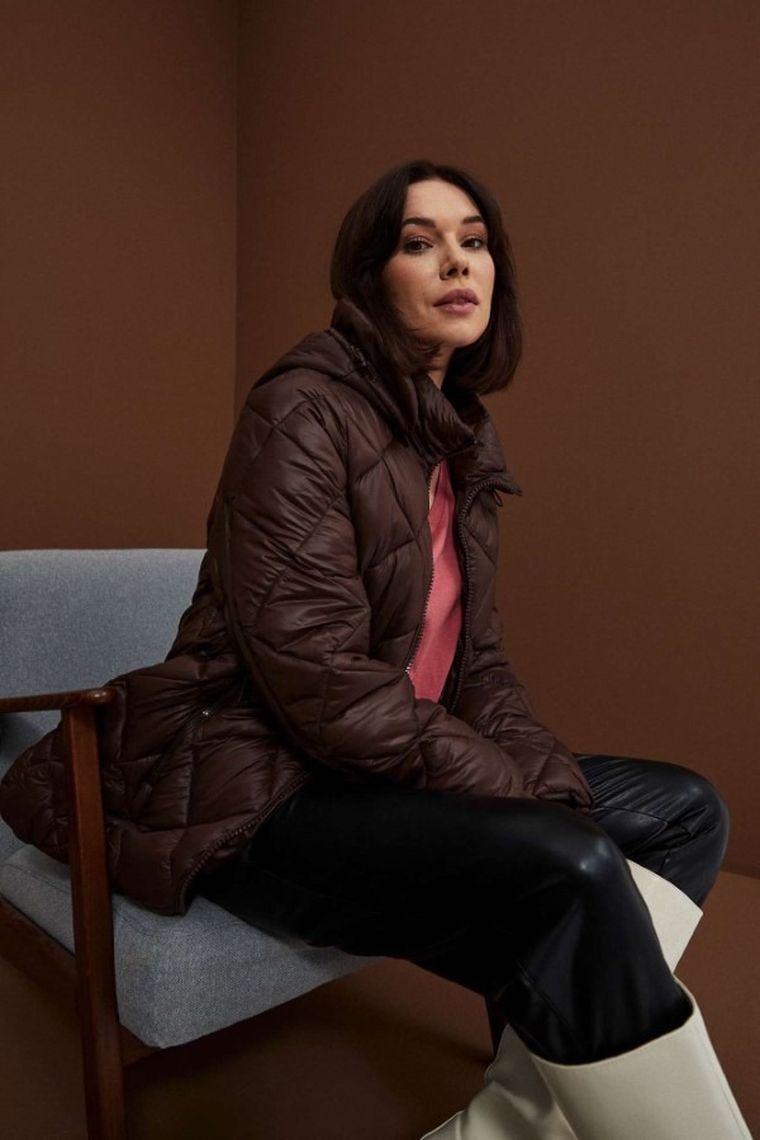 Kurtka damska, brązowa, Moodo