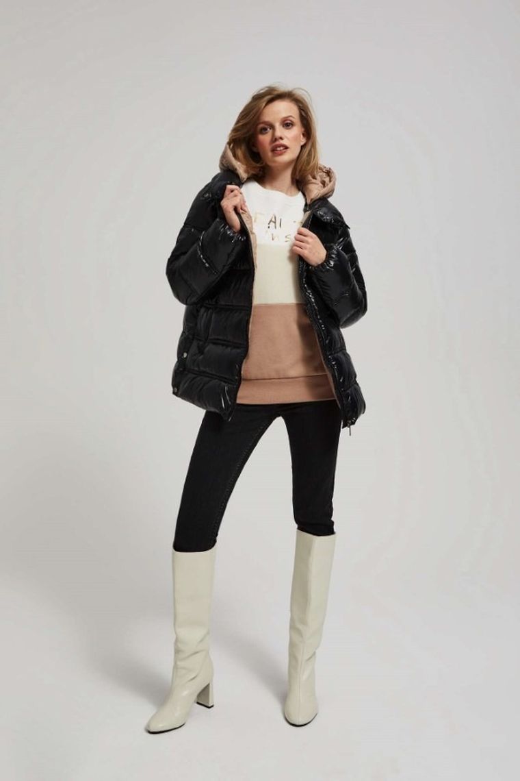 Kurtka damska, czarna, Moodo