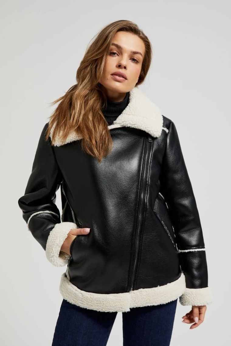 Kurtka damska, czarna, Moodo