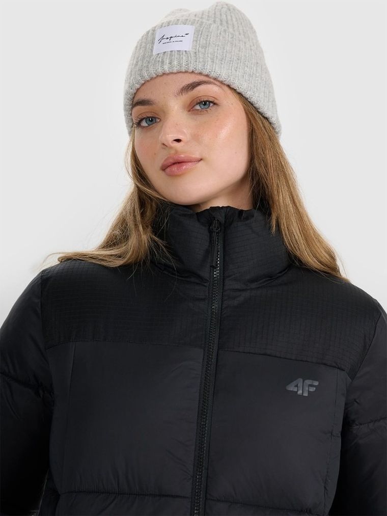 Kurtka damska, ocieplana, czarna, 4F