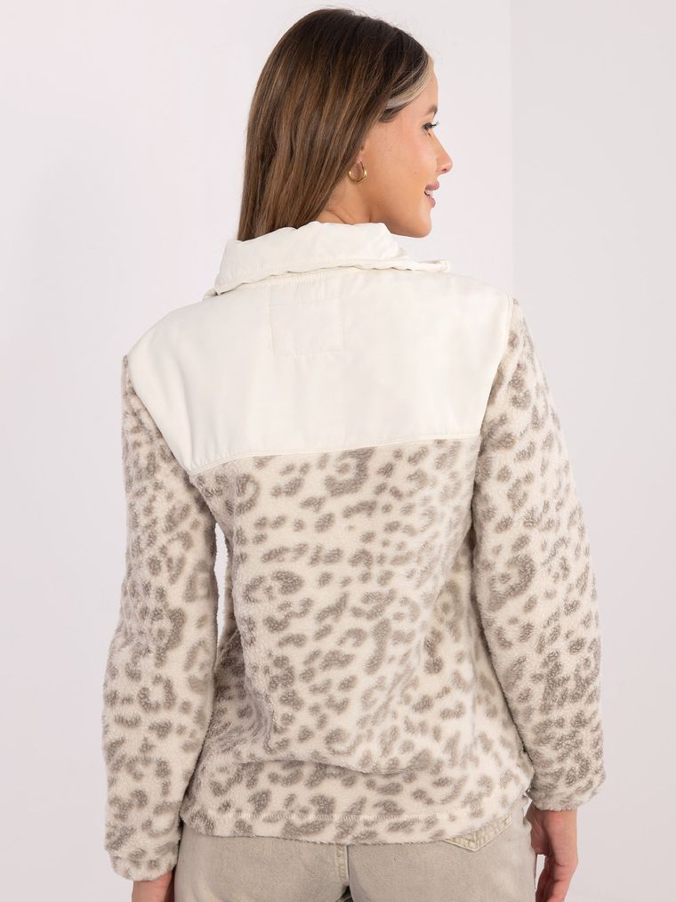 Kurtka damska, polarowa, beżowa, Sublevel