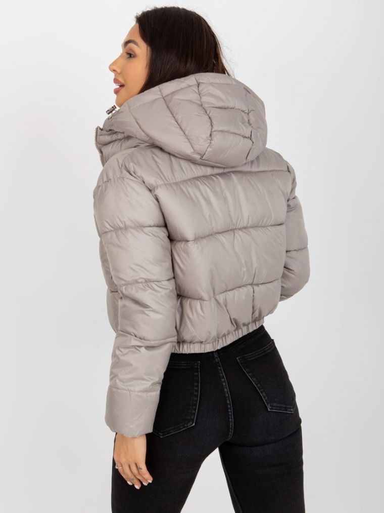 Kurtka damska z kapturem, beżowa, Minority