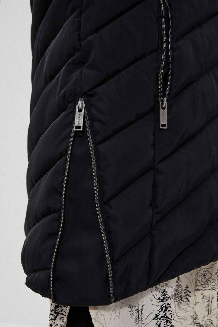 Kurtka damska z kapturem, czarna, Moodo