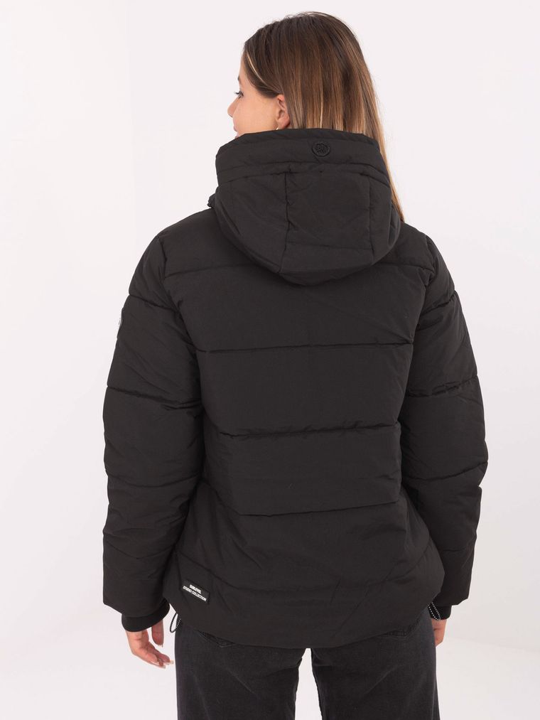 Kurtka damska z kapturem, czarna, Sublevel