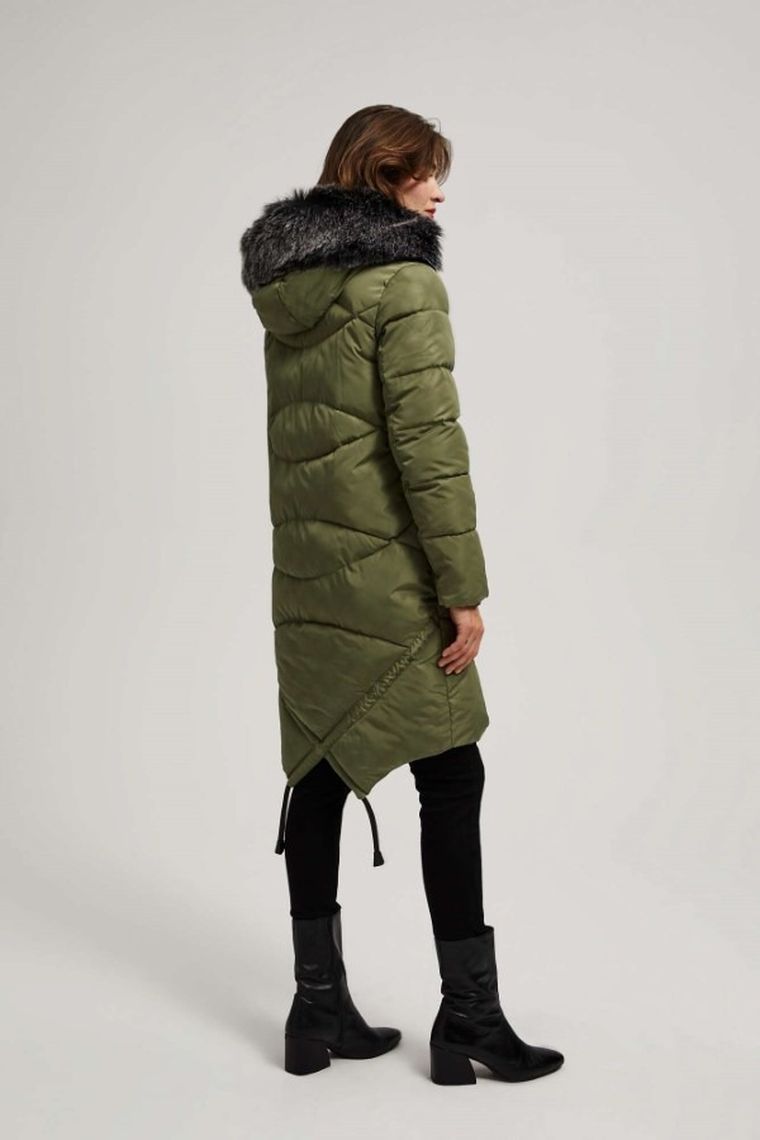 Kurtka damska z kapturem, khaki, Moodo