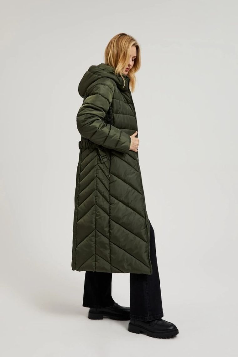 Kurtka damska z kapturem, khaki, Moodo