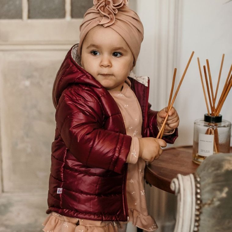Kurtka dziewczęca z kapturem, bordowa, Bloom, Eevi