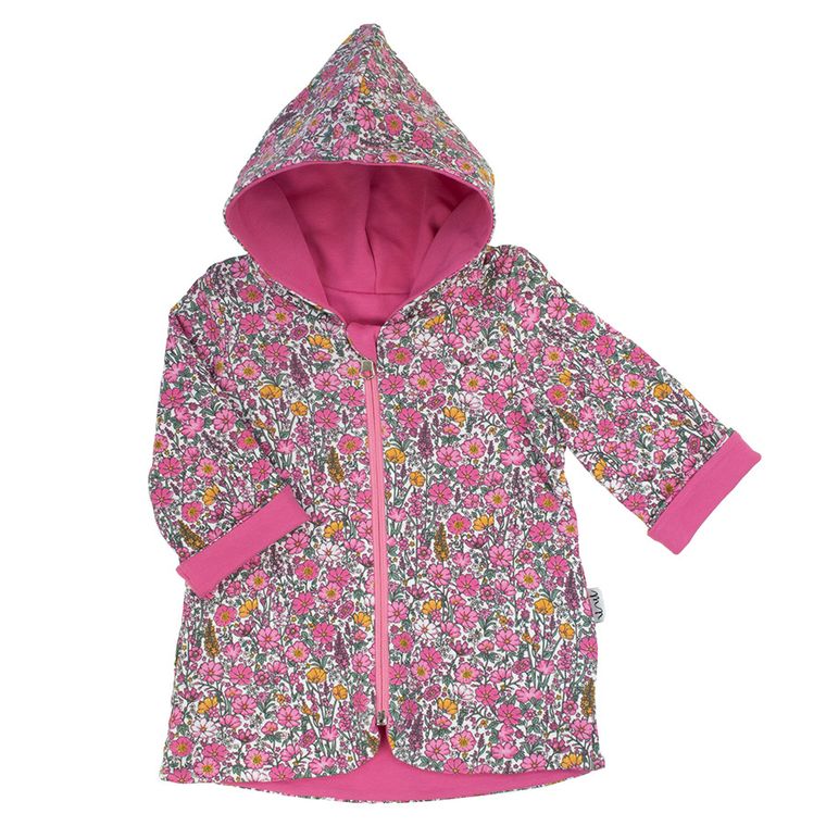Kurtka dziewczęca z kapturem, dwustronna, różowa, Nicol