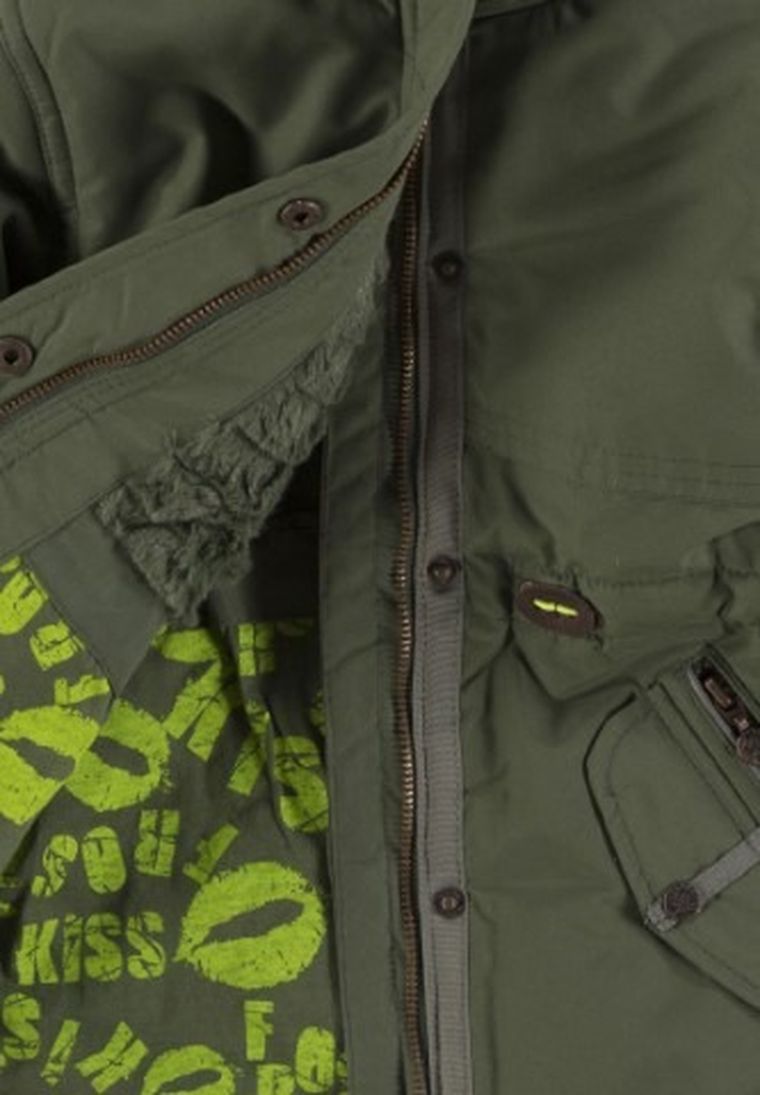 Kurtka dziewczęca z kapturem, zielona, Kanz