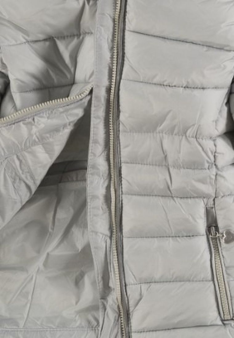 Kurtka jesienna dziewczęca z kapturem, szara, Kanz