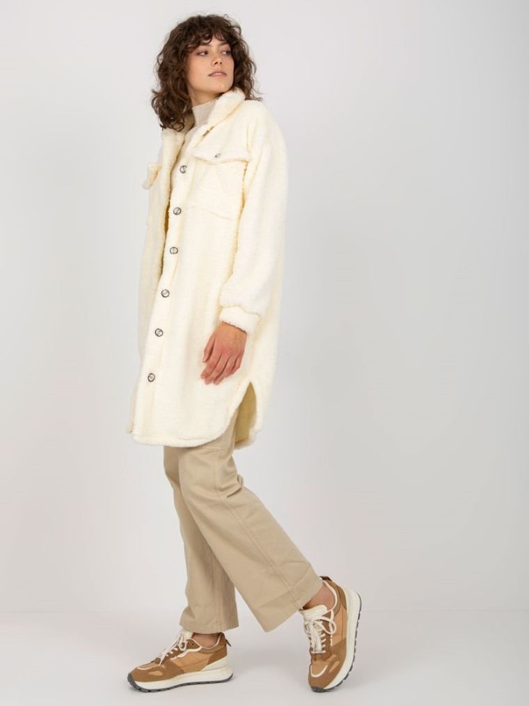 Kurtka koszulowa damska, ecru, Rue Paris