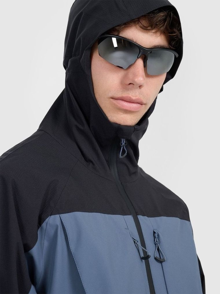 Kurtka męska z kapturem, granatowa, 4F