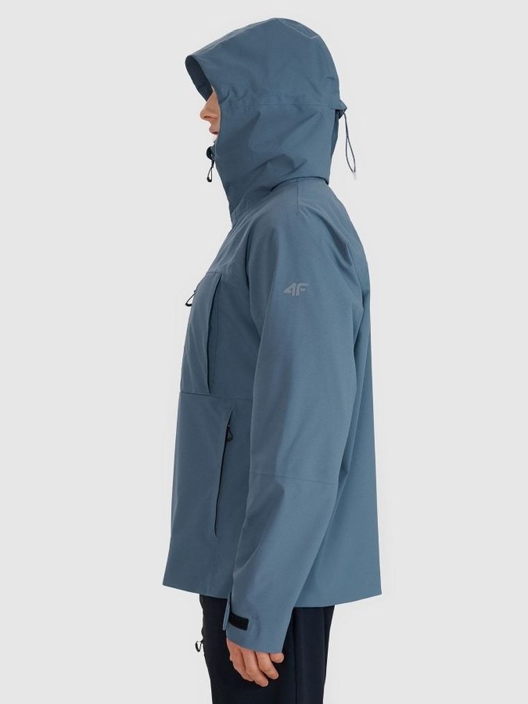 Kurtka męska z kapturem, niebieska, 4F