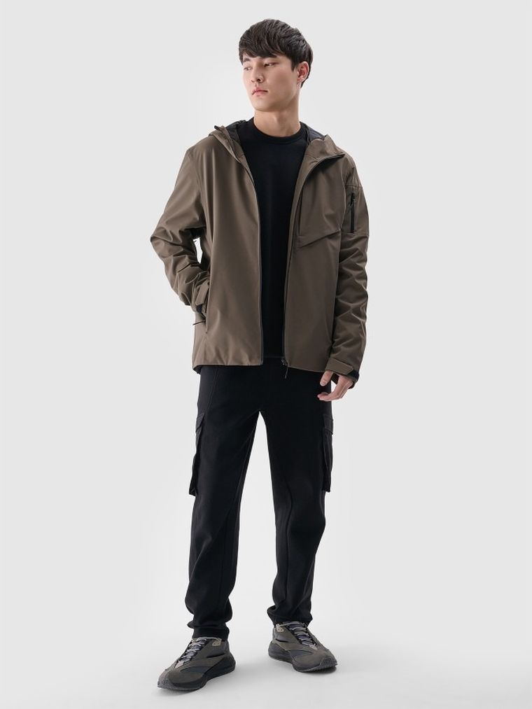 Kurtka męska z kapturem, zielona, 4F