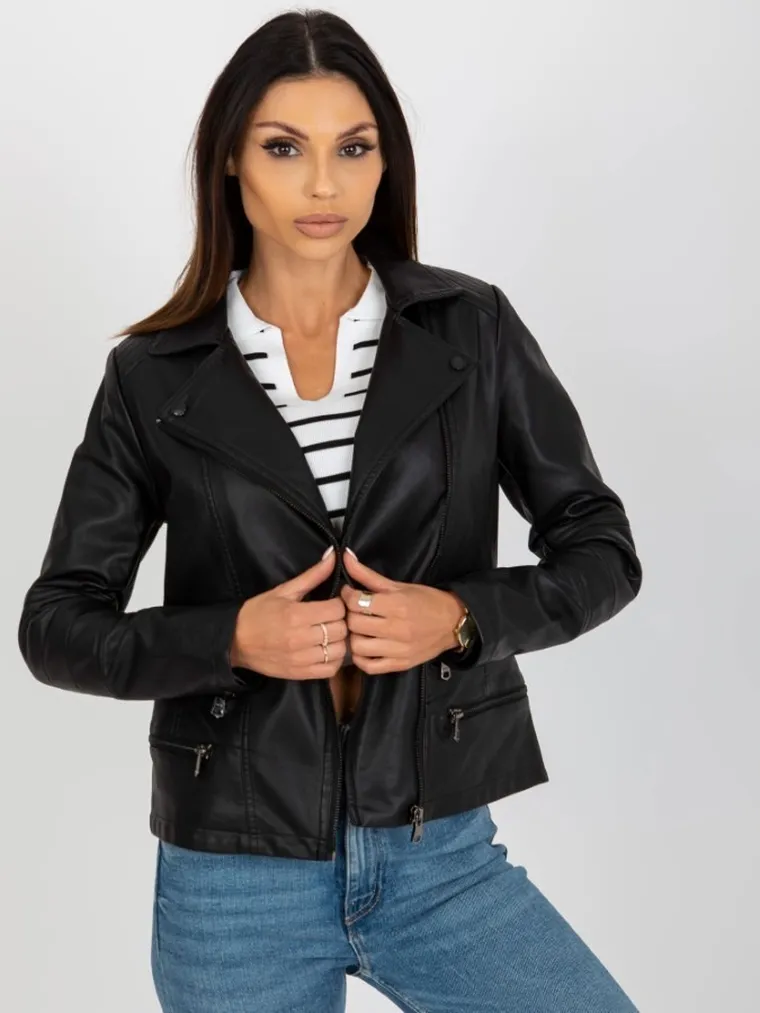 Kurtka ramoneska damska, czarna, Factory Price