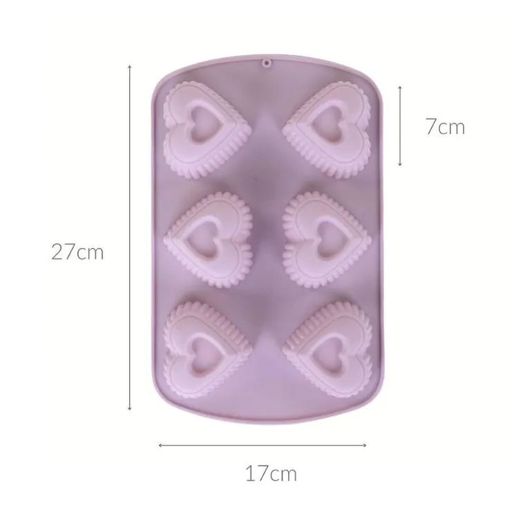 La Cucina, liliowa silikonowa forma na muffiny, 27-17 cm