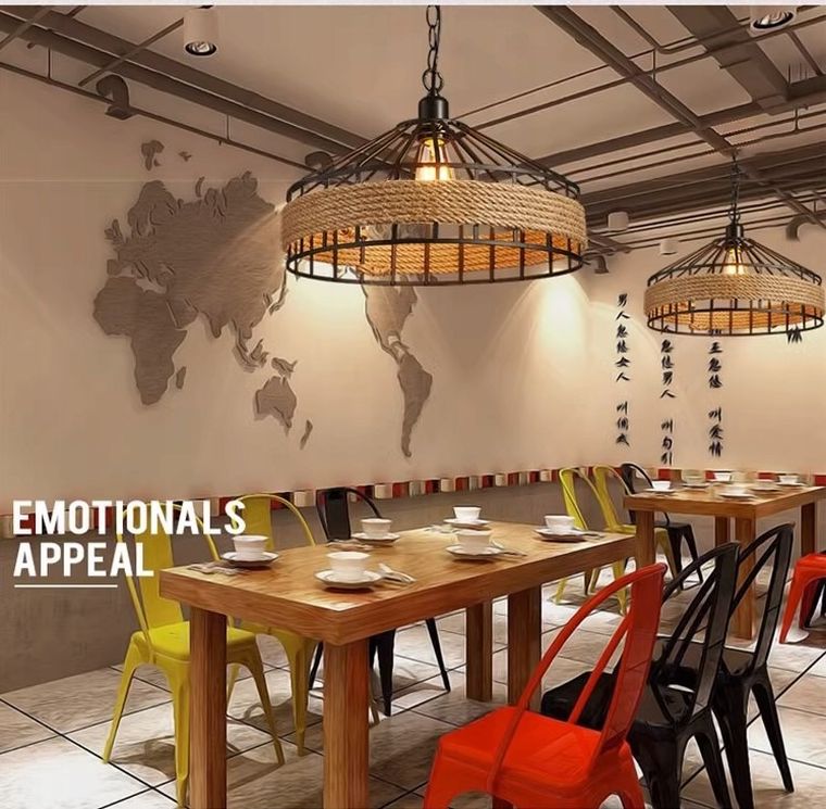 Lampa sufitowa z liny konopnej, średnica 40 cm