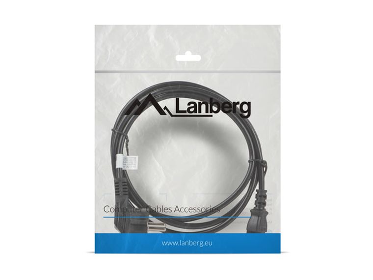 Lanberg, kabel, CA-C13C-11CC-0018-BK, Iec C13, Iec 320 C13 F - Schuko M, 1,8m, czarny