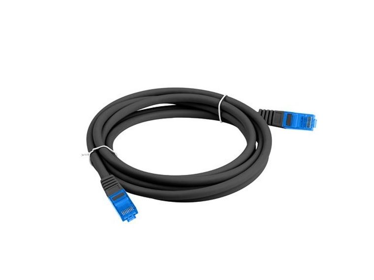 Lanberg, patchcord, kat. 6a, S/FTP CCA, 3m, czarny