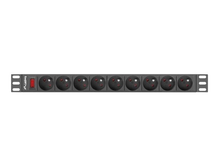 Lanberg, Rack, listwa zasilająca, 7xUTE, 16A, 3 m, PDU-09E-0300-BK