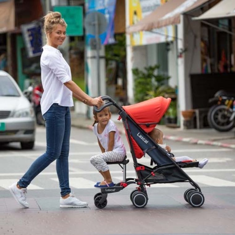 Lascal, BuggyBoard, zestaw MAXI+, dostawka do wózka z siedziskiem, czarno-szara