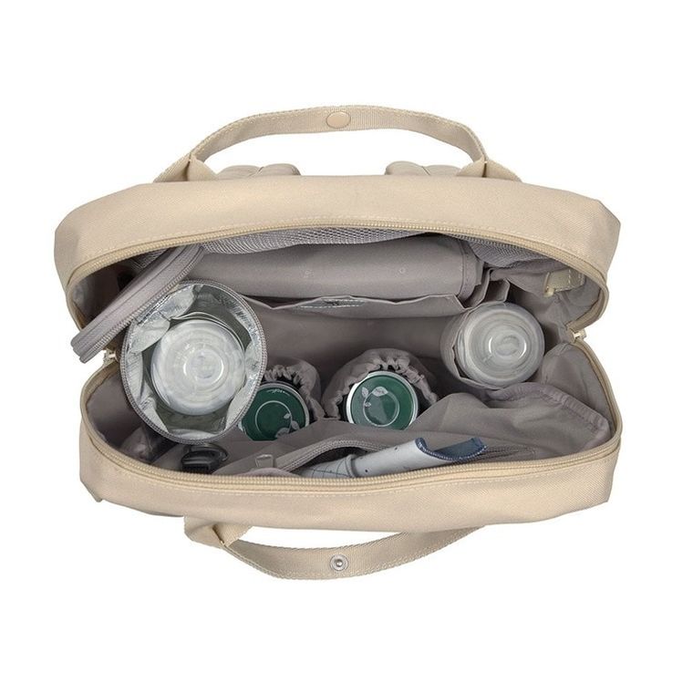 Lassig, Green Label, plecak dla mam z akcesoriami Vividal, kwadratowy, humus