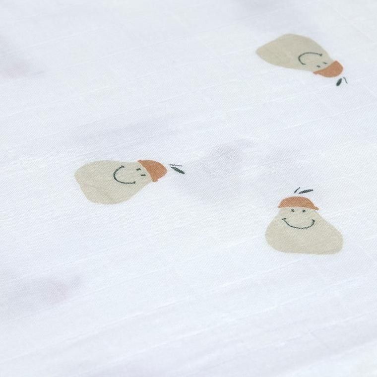 Lassig, Happy Fruits, pieluszka bambusowa, otulacz, pear, 120-120 cm, 2 szt.