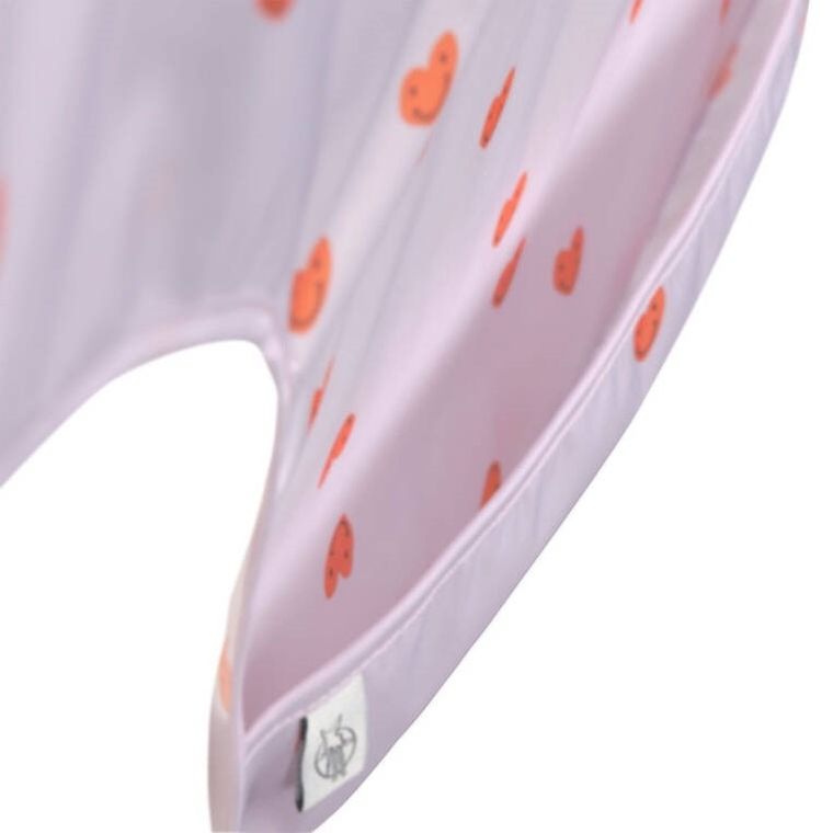 Lassig, Happy Rascals, zestaw śliniaków z długim rękawem, Heart Lavender, 6m+, 2 szt.