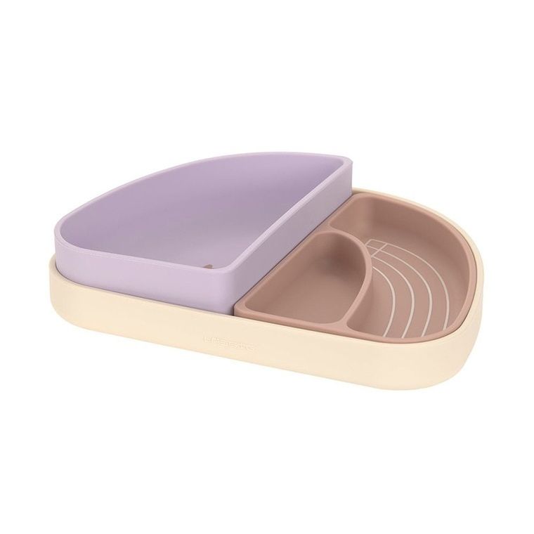 Lassig, Tiny Team, zestaw silikonowych naczyń, kotek, 3 szt.