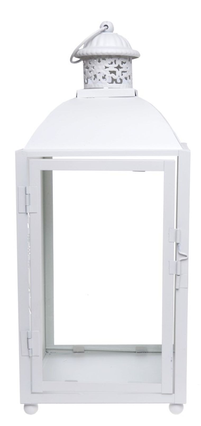 Latarnia duża, kremowa z sercem, 16.5-16.5-39 cm