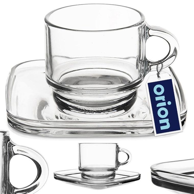 LAV, filiżanka ze spodkiem szklana, 75 ml, 6 szt.