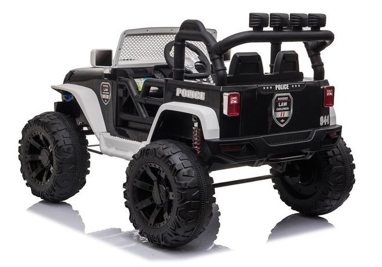 Lean Cars, Jeep, pojazd na akumulator, JC666, policyjny, biały