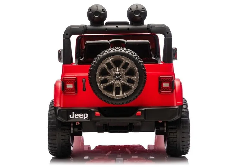 Lean Cars, Jeep Rubicon, pojazd na akumulator 4-4, DK-JWR556 4-200W 24V, czerwony