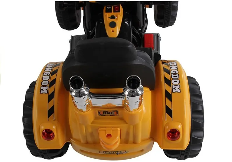 Lean Cars, koparka, pojazd na akumulator, pomarańczowy