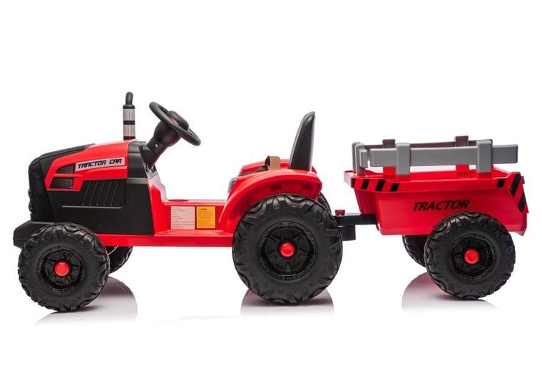 Lean Cars, traktor z przyczepą, pojazd na akumulator, CH9959B 24V, czerwony