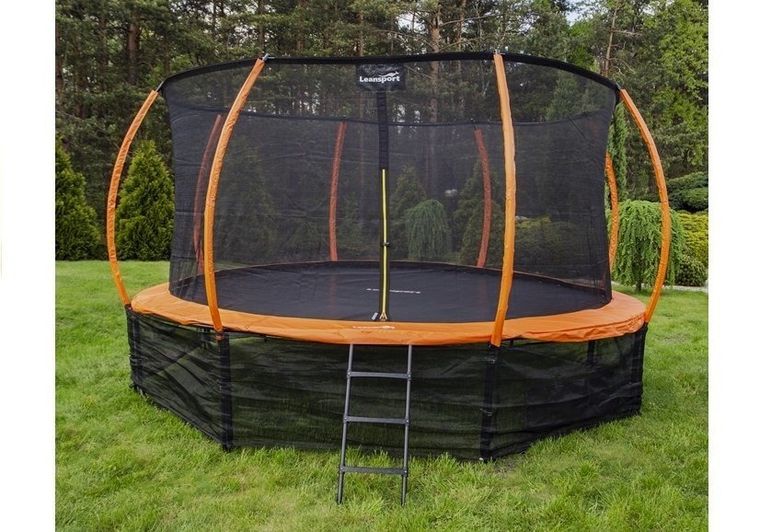 Lean Sport, Best, trampolina, 12ft, czarno-pomarańczowa
