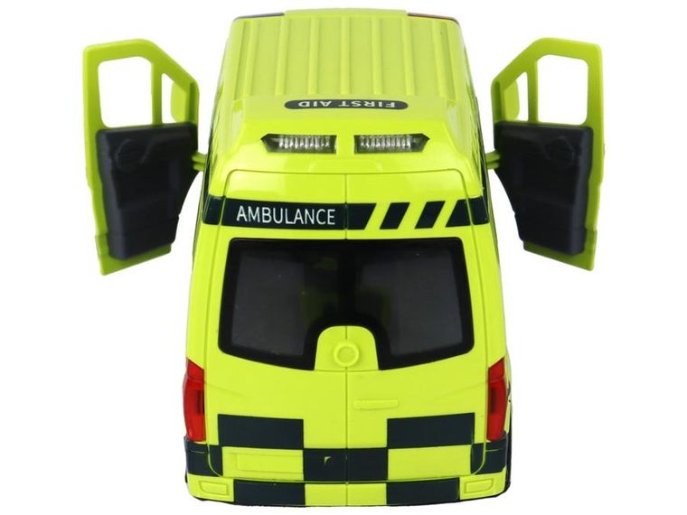 Lean Toys, ambulans, interaktywny pojazd zdalnie sterowany, żółty