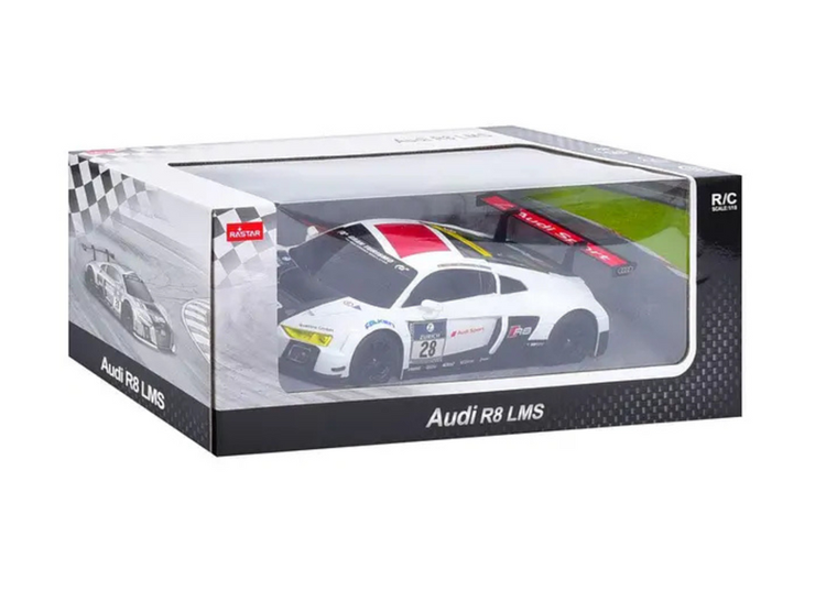 Lean Toys, Audi R8 LMS, pojazd zdalnie sterowany, 1:24, biało-czarny