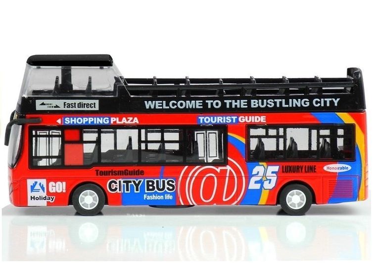 Lean Toys, autobus piętrowy, pojazd turystyczny, zielony, 1:32