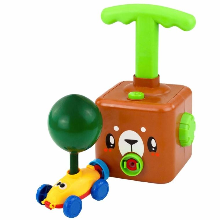Lean Toys, balonowa wyrzutnia autek, miś